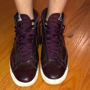 Nike for JCrew Burgundy Leather Blazer High Tops